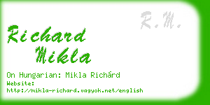 richard mikla business card