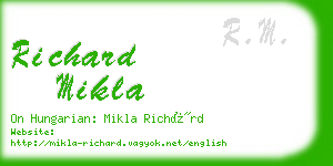 richard mikla business card